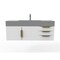 Castello Usa Amazon 48" Wall Mounted White Vanity With Gray Top And Gold Handles CB-MC-48W-GLD-2056-GR - alternate 1